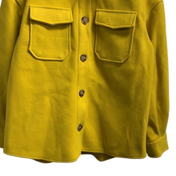 Avec Les Filles Flannel Shacket Women’s M Yellow Plaid Button Front Shirt Jacket - Picture 3 of 10
